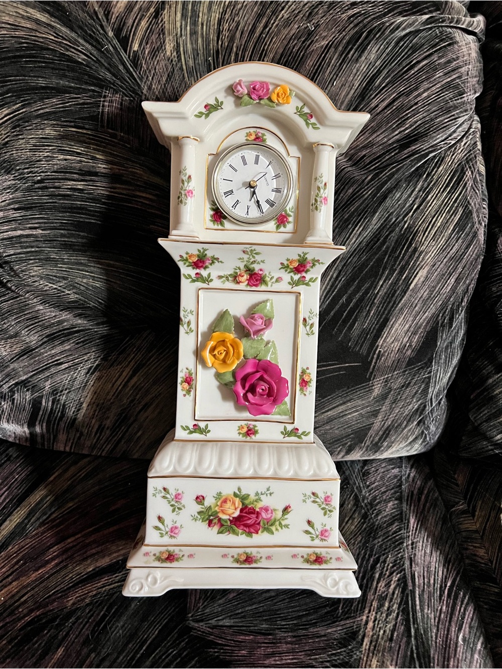 Royal Albert White Porcelain Piece with Pink and Yellow Rose Decal